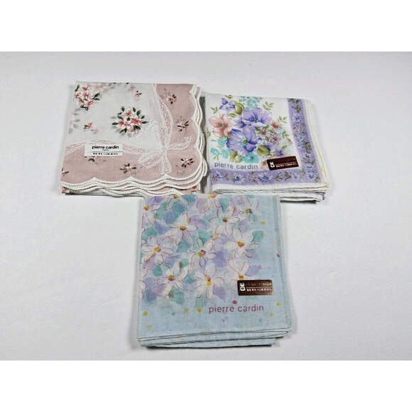 Pierre Cardin Lot Of 3 Handkerchief Neckerchief Bandana Scarf - Picture 1 of 7